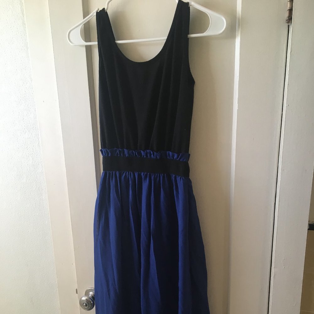 Blue and Black Dress